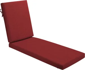 Arden Foam Outdoor Chaise Lounge Cushion, 21 x 72, Made with ProFoam, Rain-Proof, Fade Resistant, Ruby Red Leala