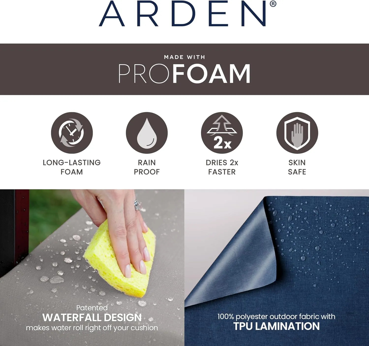 Arden Foam Outdoor Chaise Lounge Cushion, 21 x 72, Made with ProFoam, Rain-Proof, Fade Resistant, Ruby Red Leala