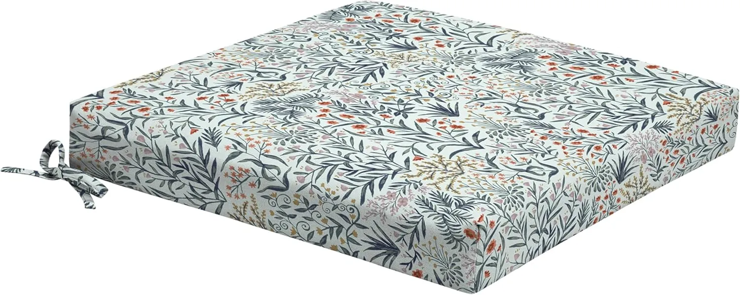 Arden Foam Outdoor Dining Seat Cushion, 19 x 19, Made with ProFoam, Rain-Proof, Fade Resistant, Pistachio Botanical