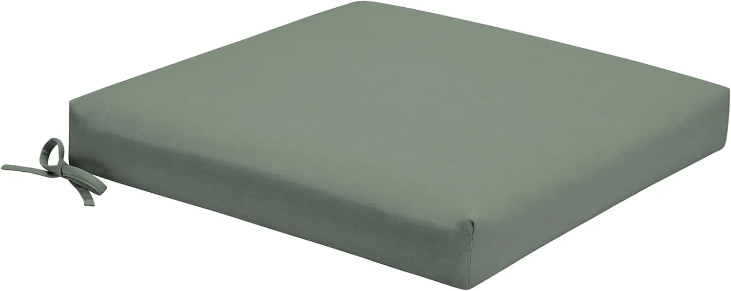 Arden Foam Outdoor Dining Seat Cushion, 19 x 19, Made with ProFoam, Rain-Proof, Fade Resistant, Sage Green Texture