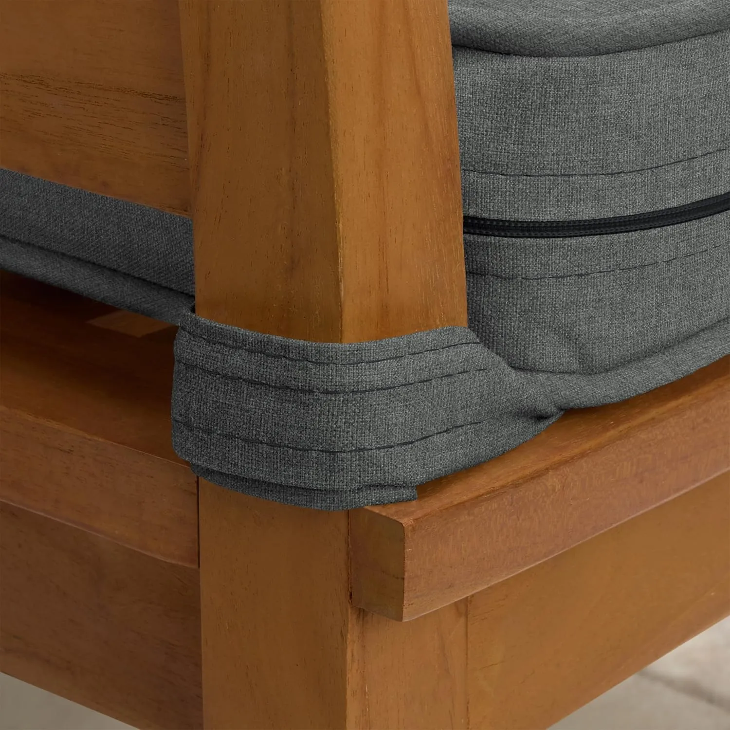 Arden Foam Outdoor Double Welted Dining Seat Cushion, 19 x 19, Made with ProFoam, Rain-Proof, Fade Resistant, Heathered Charcoal Woven Solid