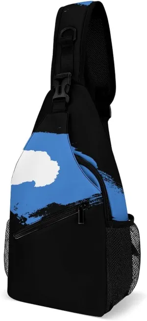 Armenian Flag Brush Stroke Sling Bag Crossbody Chest Bag Shoulder Bag For Travel Hiking Cycling Camping