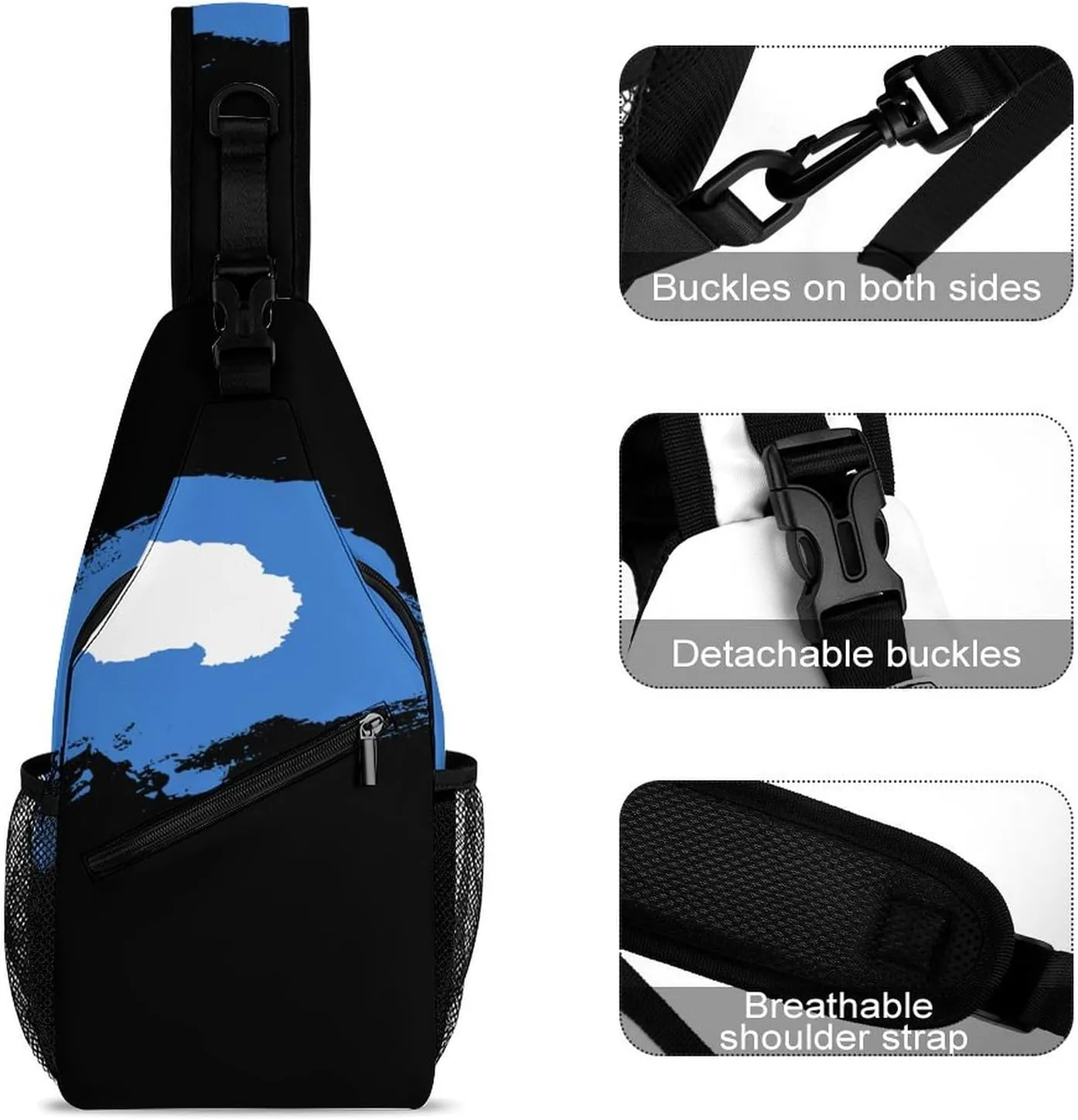 Armenian Flag Brush Stroke Sling Bag Crossbody Chest Bag Shoulder Bag For Travel Hiking Cycling Camping