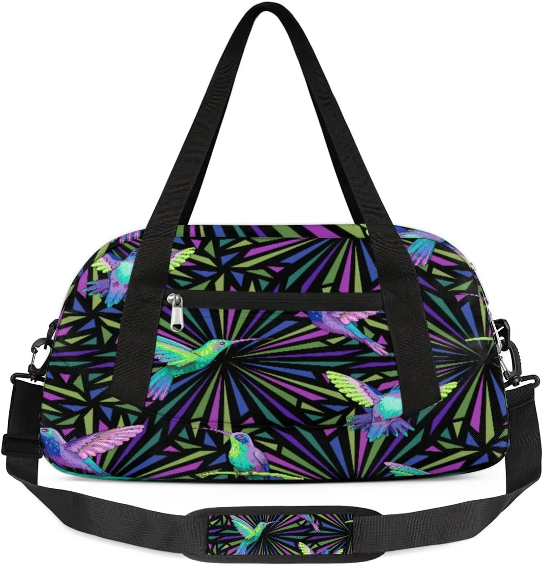 Art Design Hummingbird Duffel Bag for Women Men Travel Bag Small Gym Bag Waterproof Workout Overnight Tote Bag for Sport Dance Weekend Yoga