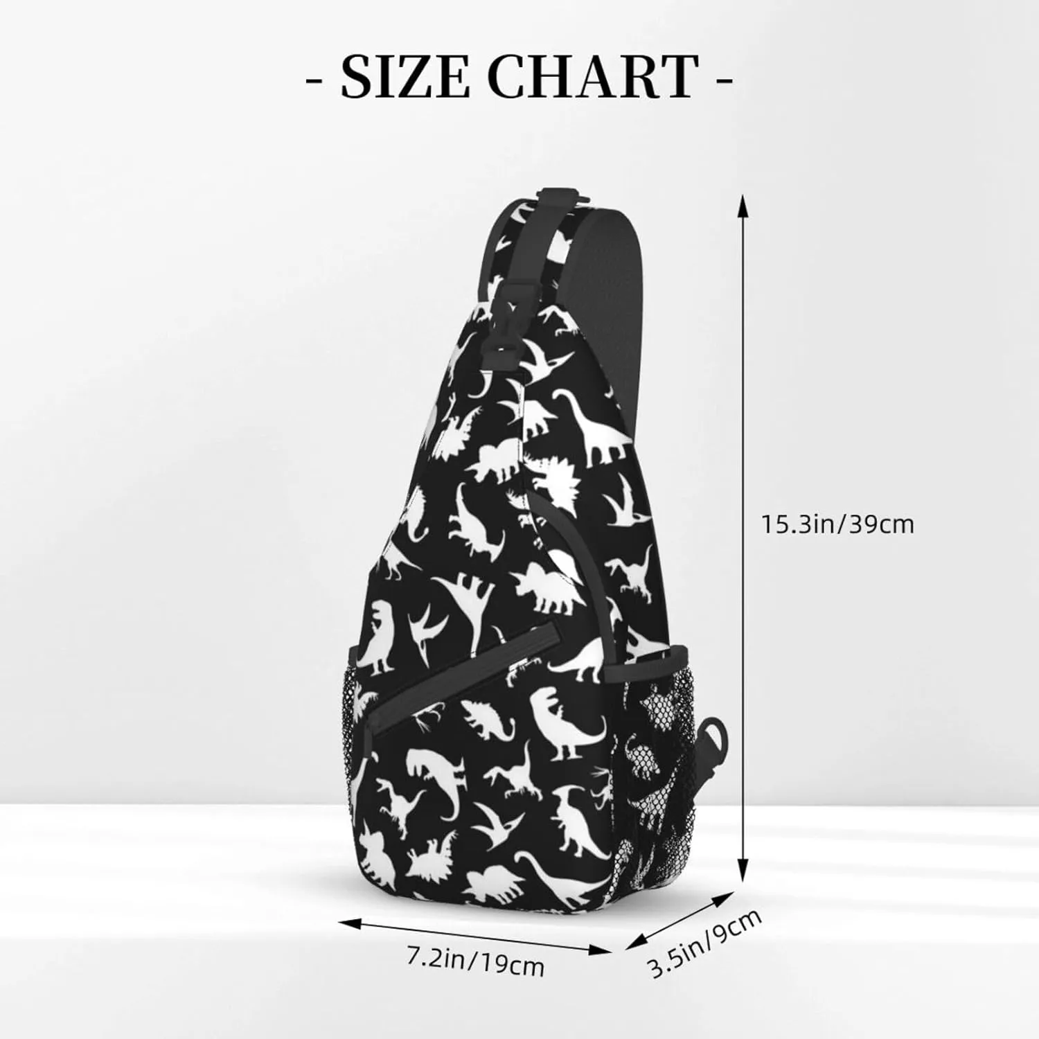 ASYG Cute Funny Dinosaur Sling Bag Crossbody Backpack for Women Men Travel Hiking Daypack Dino Crossbody Shoulder Bag