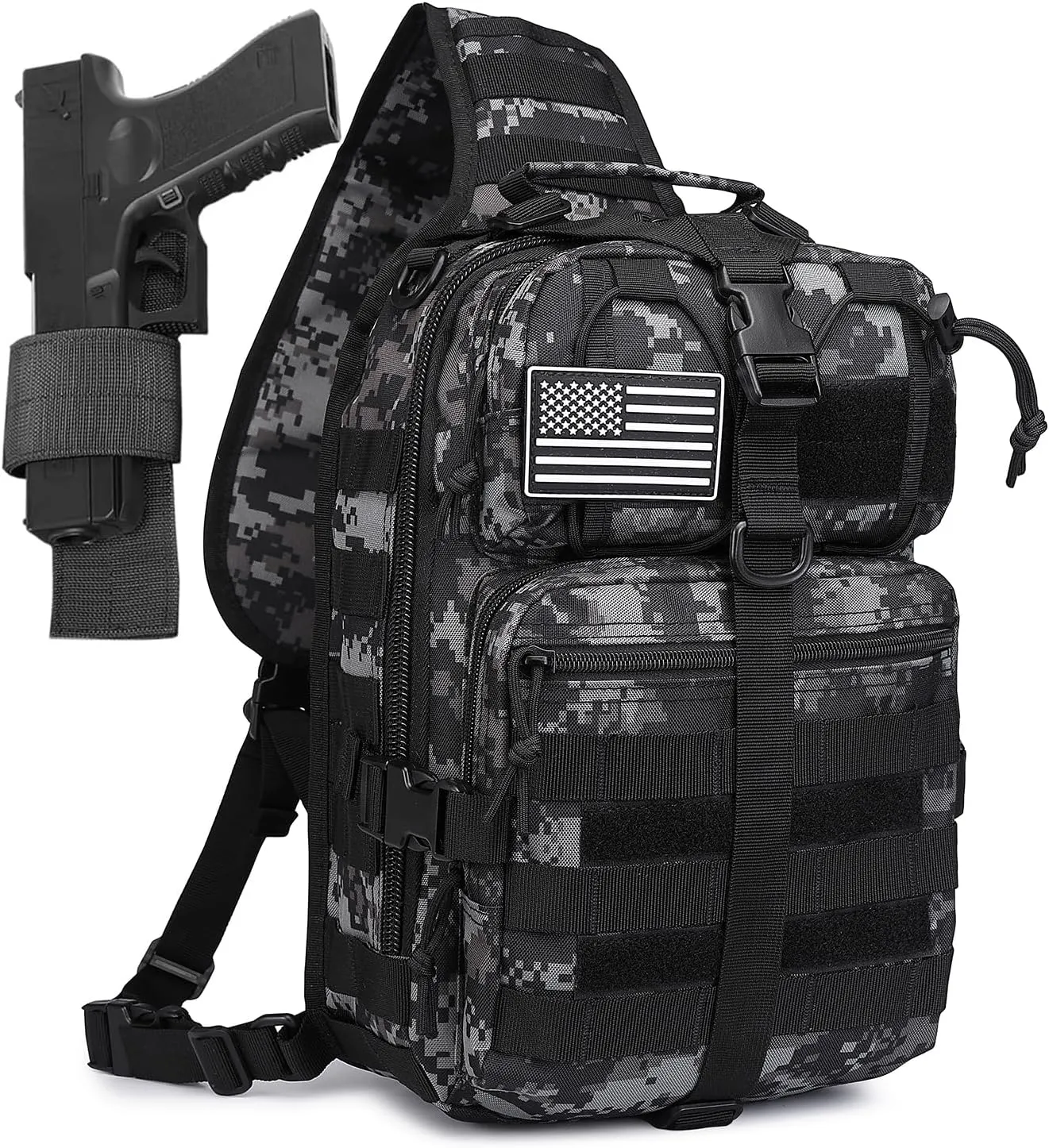ATBP Tactical Crossbody Sling Backpack Militray Shoulder Holster Bag For Men Chest Pack Hiking Daypack 15L