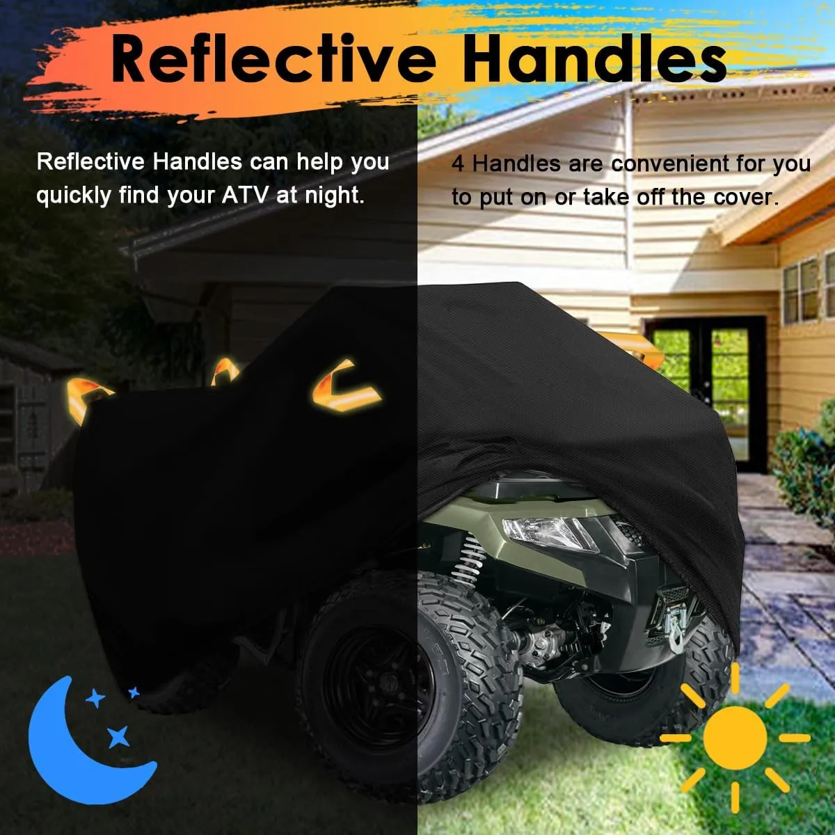 ATV Cover Waterproof Heavy Duty 300D 4 Wheeler Cover, All Weather Outdoor Protection Covers Suit for Polaris Kawasaki Suzuki Honda-XL