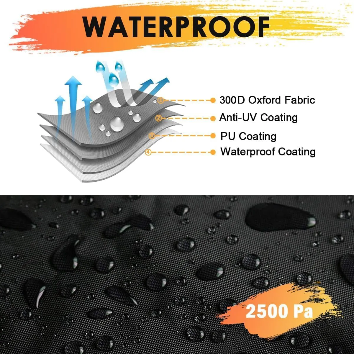 ATV Cover Waterproof Heavy Duty 300D 4 Wheeler Cover, All Weather Outdoor Protection Covers Suit for Polaris Kawasaki Suzuki Honda-XL