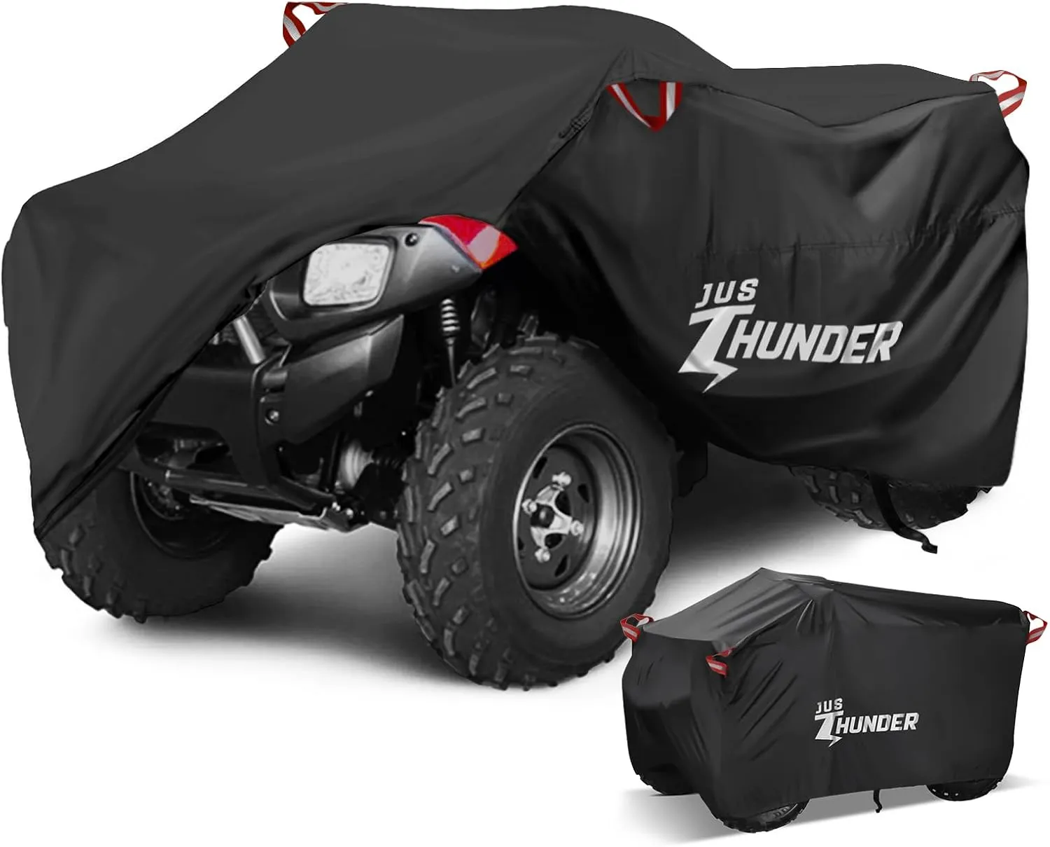 ATV Cover Waterproof Outdoor - Windproof ATV Covers Heavy Duty 4 Wheeler Cover Ripstop UV Protects Four Wheeler from Sun Rain Snow, Quad Cover for Polaris Yamaha Suzuki Honda XL