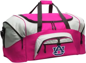 Auburn University Duffel Bag LARGE Auburn Suitcase or Gym Bag for Men Ladies Him or Her! (Auburn Logo, Pink)