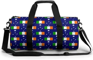 Australia & Ireland Friendship Flag Travel Duffel Bag Gym Bags Sports Tote Shoulder Weekender Handbag for Men Women