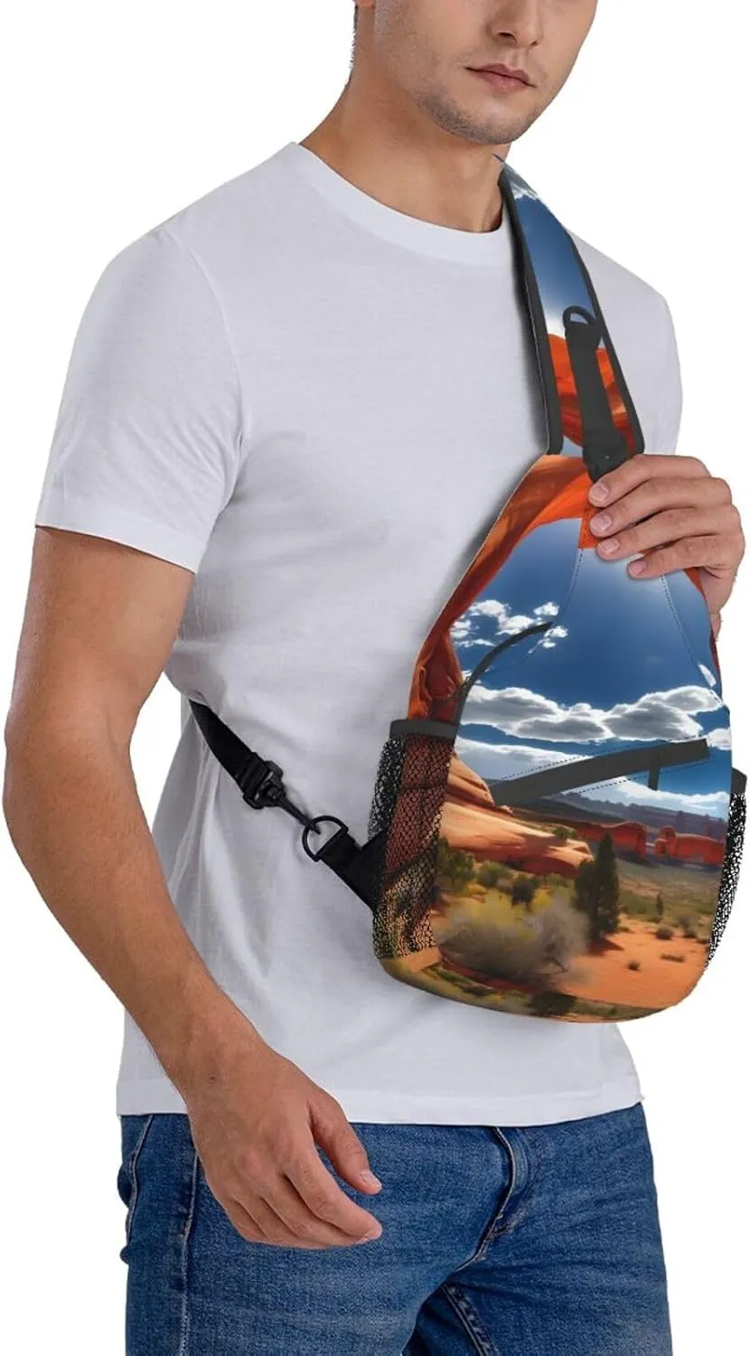Autumn Camoflauge Crossbody Bag Chest Shoulder Bag Small Casual Backpack Suitable For Women Men Hiking