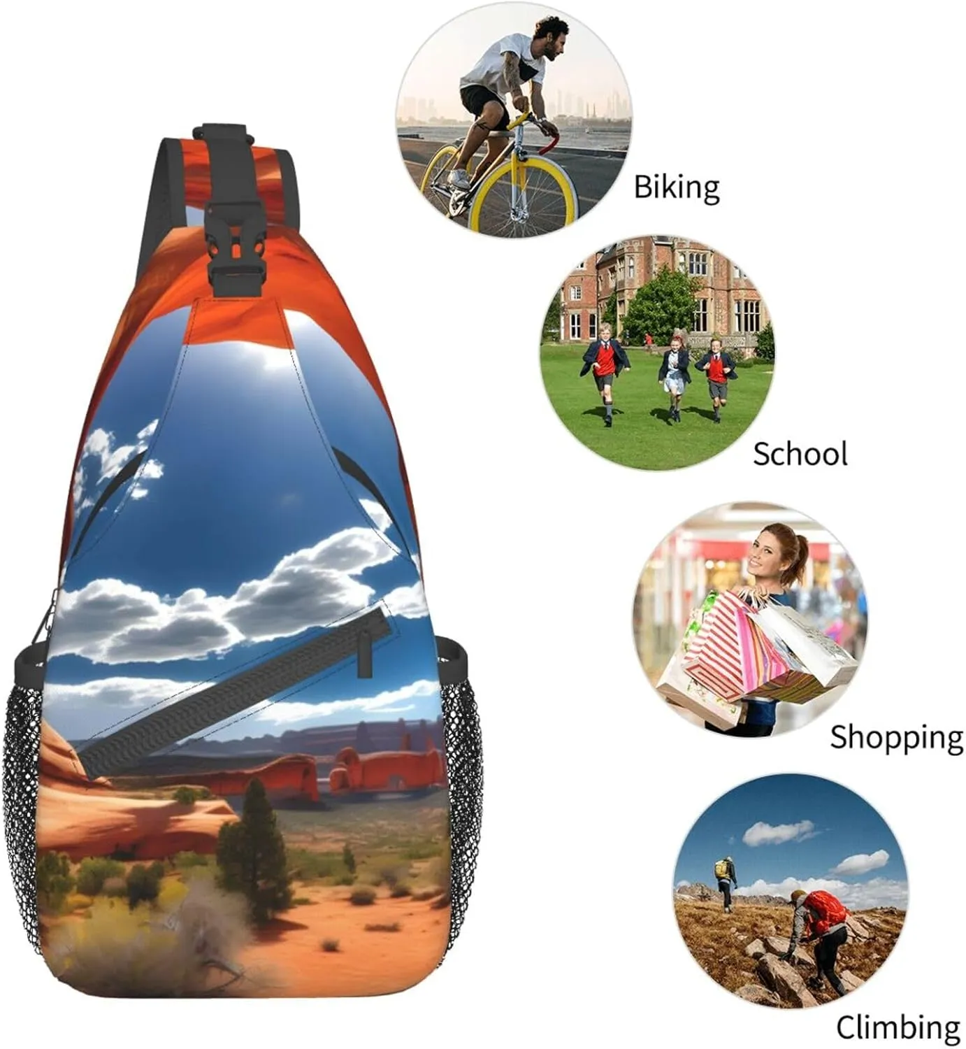 Autumn Camoflauge Crossbody Bag Chest Shoulder Bag Small Casual Backpack Suitable For Women Men Hiking