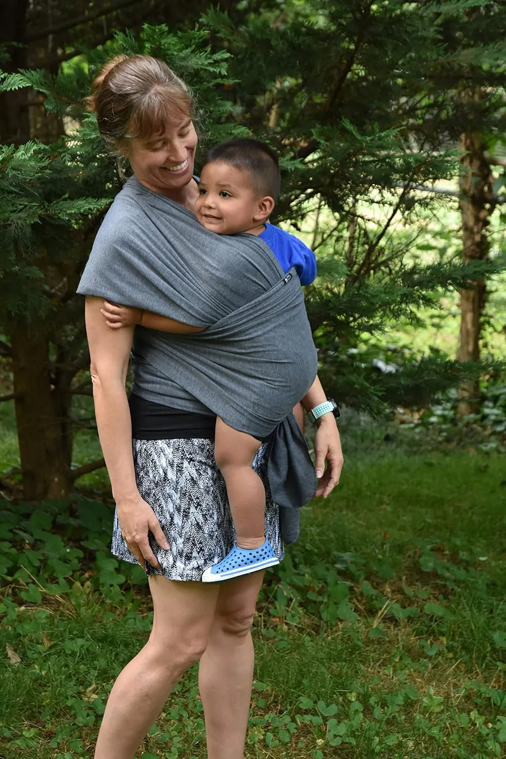 Baby Carrier Wrap Soft, Stretchy, Cotton Baby Wrap, Baby Sling, Nursing Cover Up for use with Newborn-Toddler: Evenly distributes Weight for More Comfortable Carrying (Dark Grey)