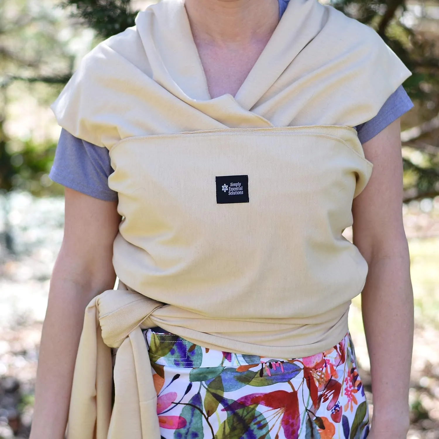 Baby Wrap Carrier Soft, Stretchy, Cotton Baby Wrap, Baby Sling, Nursing Cover Up for use with Newborn-Toddler: Evenly distributes Weight for More Comfortable Carrying (Cream)