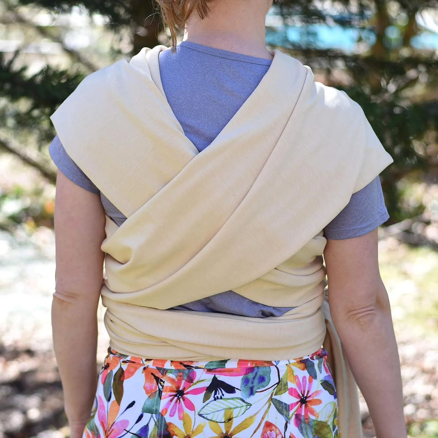 Baby Wrap Carrier Soft, Stretchy, Cotton Baby Wrap, Baby Sling, Nursing Cover Up for use with Newborn-Toddler: Evenly distributes Weight for More Comfortable Carrying (Cream)