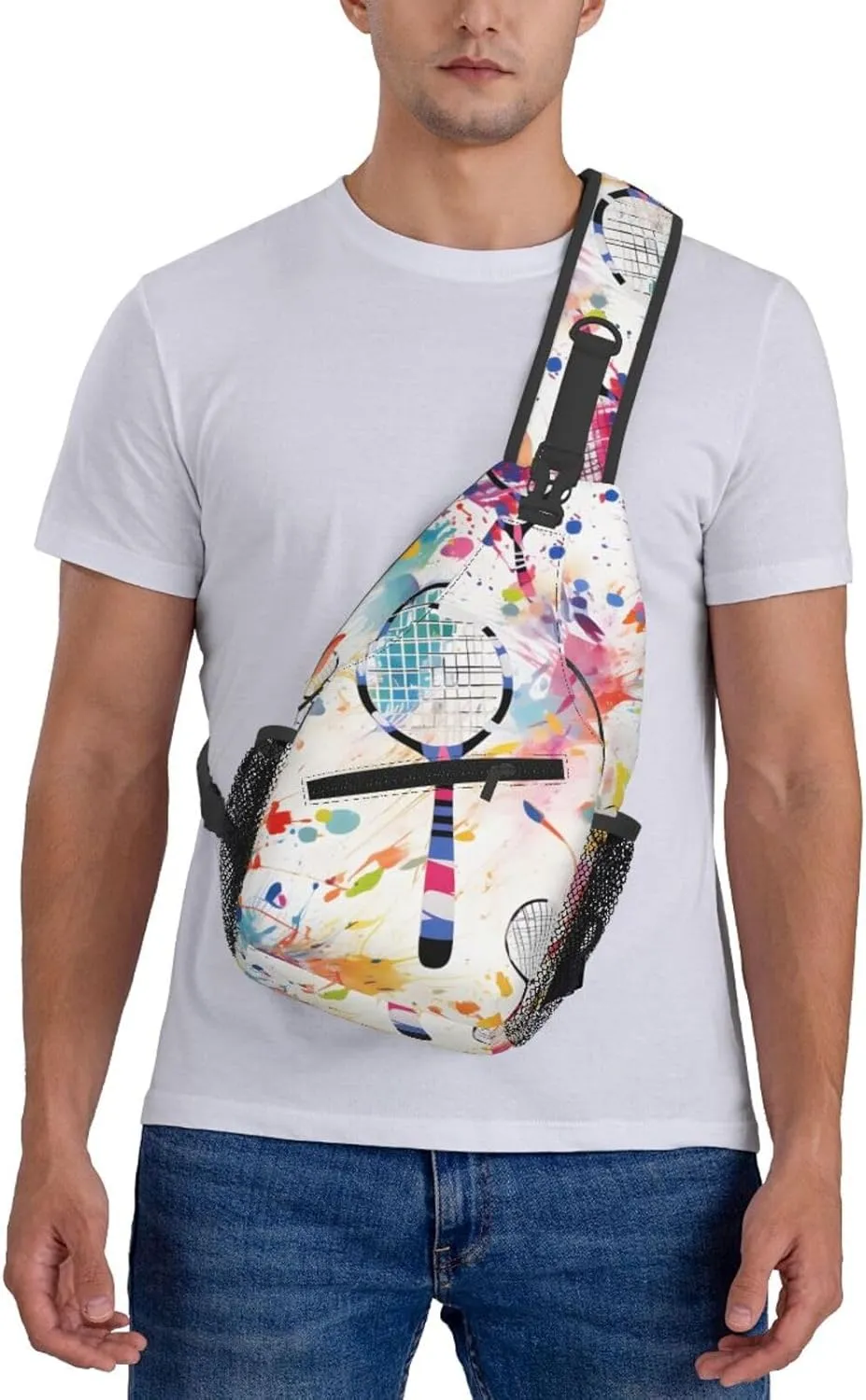 Badminton Racket Cross Chest Bag For Men Shoulder Bag Travel Hiking Daypack For Women Sling Bag Unisex Crossbody Backpack Casual Bags