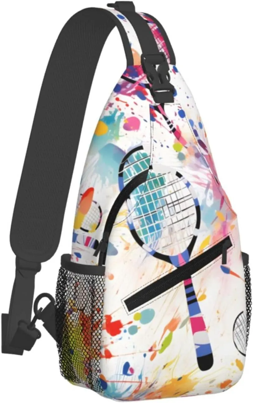 Badminton Racket Cross Chest Bag For Men Shoulder Bag Travel Hiking Daypack For Women Sling Bag Unisex Crossbody Backpack Casual Bags