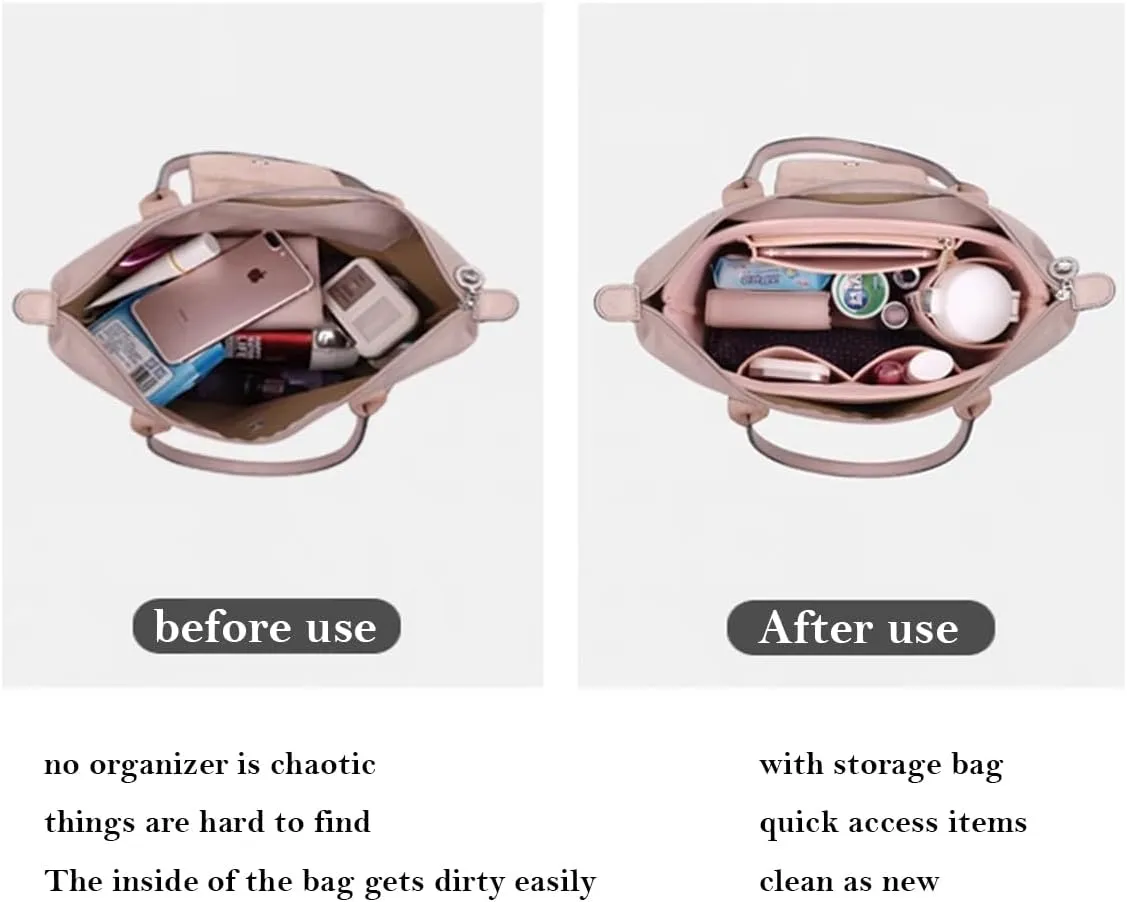 Bag Insert Organizer, purse accessories, Suitable For Longchamp long handle tote organizer (Wine Red, S(short handle)