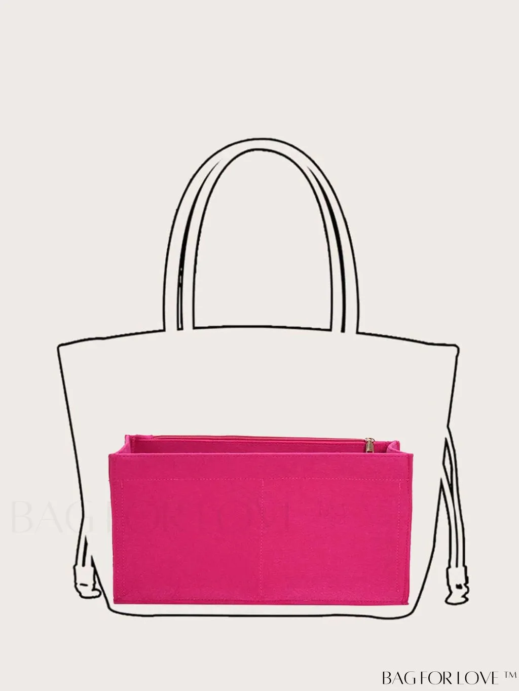BagForLove - Felt Tote Bag: Multi-pocketed Design with Inner Compartment