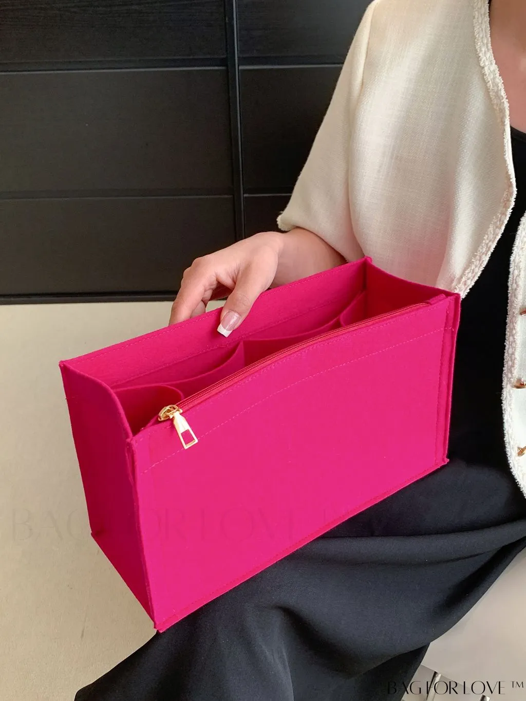 BagForLove - Felt Tote Bag: Multi-pocketed Design with Inner Compartment