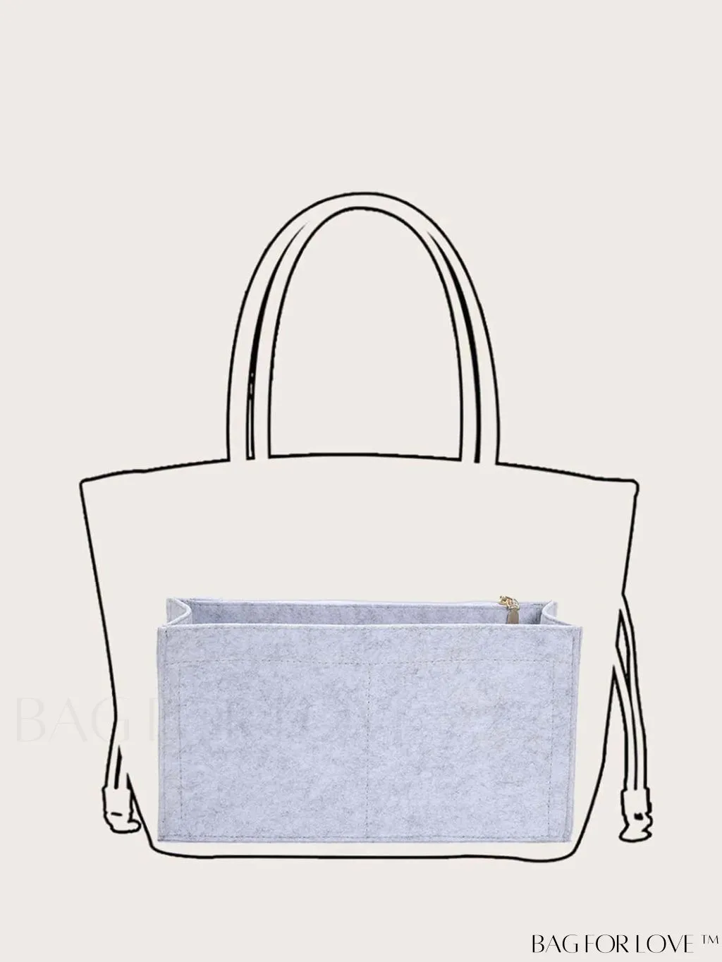BagForLove - Felt Tote Bag: Multi-pocketed Design with Inner Compartment
