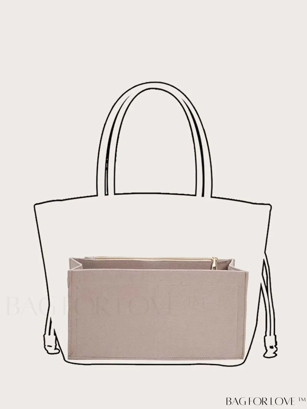 BagForLove - Felt Tote Bag: Multi-pocketed Design with Inner Compartment