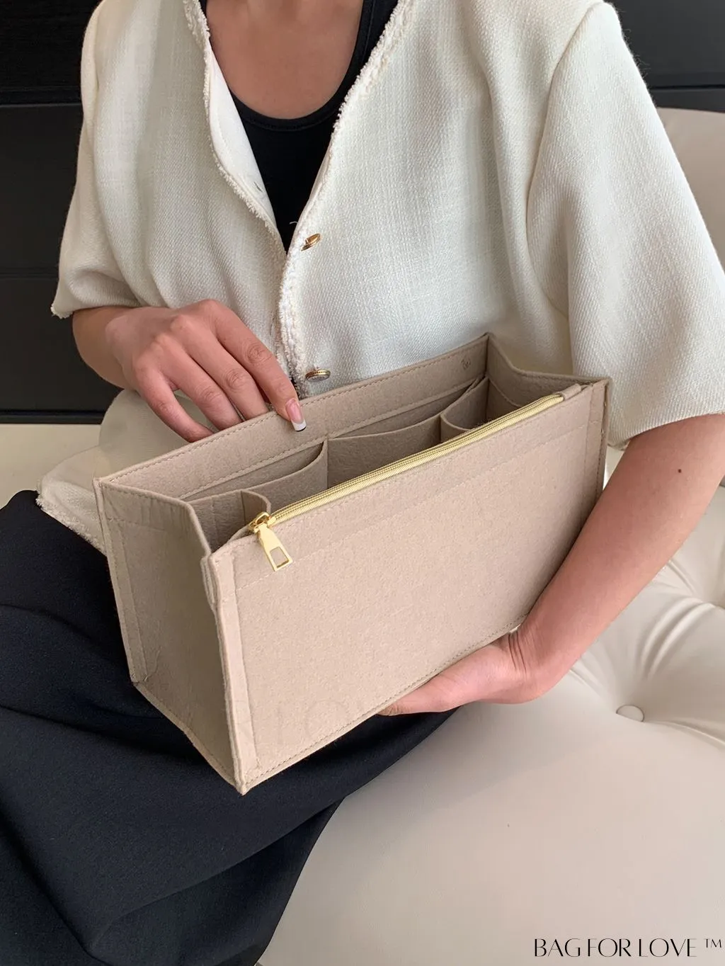 BagForLove - Felt Tote Bag: Multi-pocketed Design with Inner Compartment