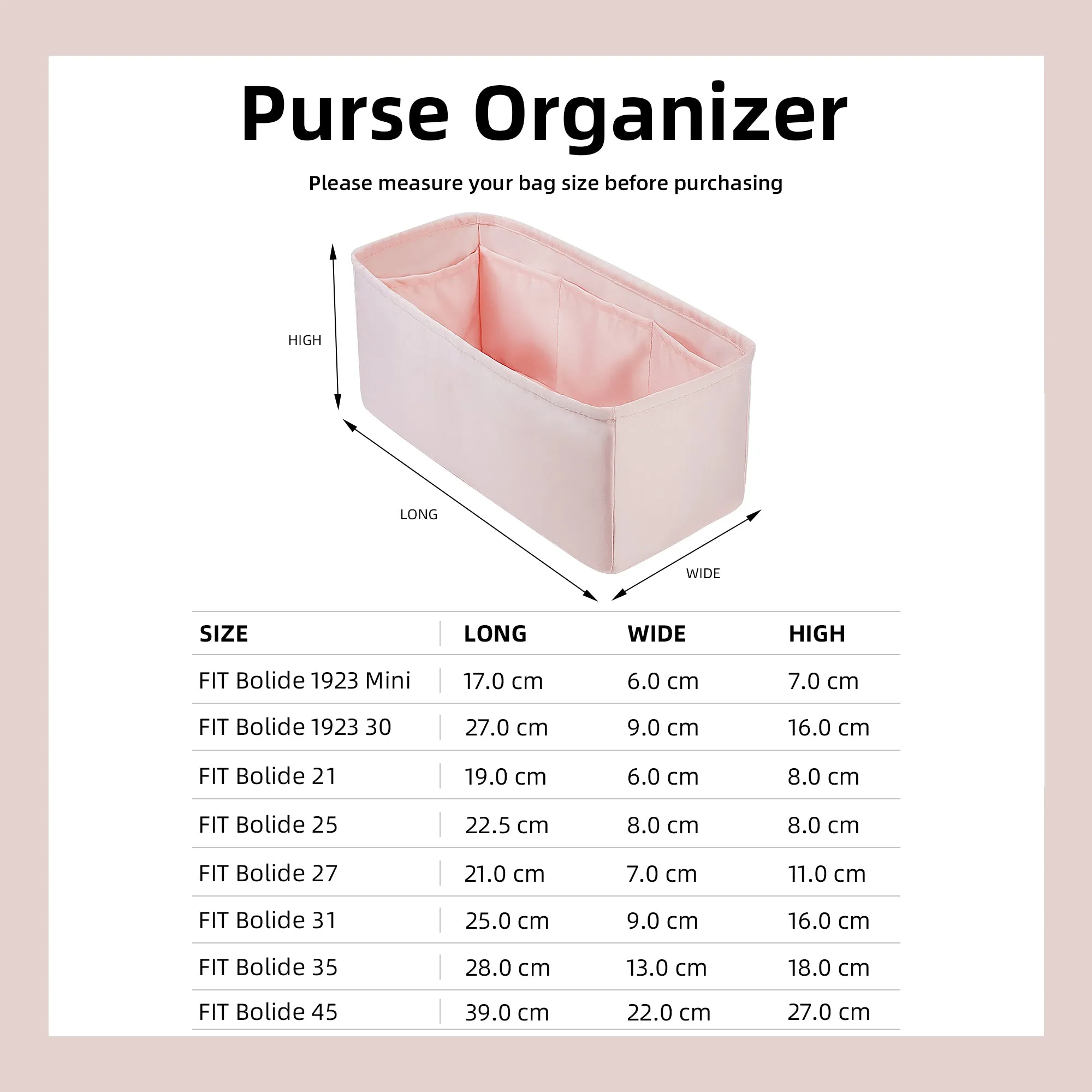 BaginBag® | Handbag Organizer For Hermes Bolide Bags | Hermes Purse Insert  | purse insert organizer |  Hermes Organizer Purse |  Hermes Tote Bag  Organizer | Bag Organizer | Tote Insert bag |  travel bag organizer | Hermes Purse Organization
