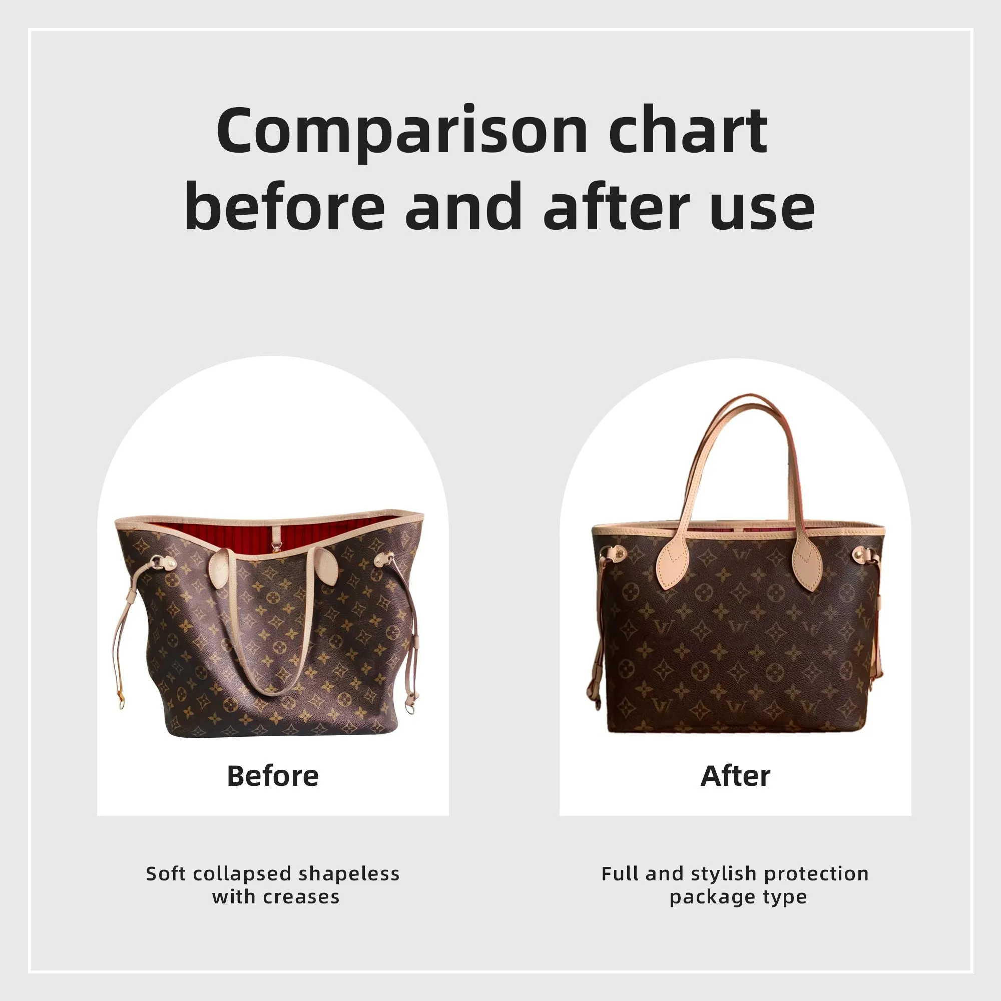 Baginbag | Purse Organizer Insert | Fits LV Neverfull Mini/PM/MM/GM Bags | Silk Bag Organizer | Luxury Handbag & Tote Shaper | handbag organizer