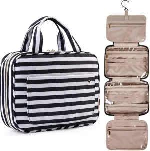 BAGSMART Toiletry Bag Travel Bag with Hanging Hook, Water-resistant Makeup Cosmetic Bag Travel Organizer for Accessories, Shampoo, Full Sized Container, Toiletries, Large