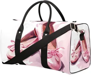 Ballet Shoes Travel Duffel Bag for Women Men Waterproof Foldable Overnight Weekender Bag Large Capacity Sports Gym Bag