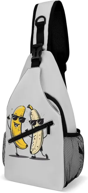 Banana and Naked Banana Printed Crossbody Sling Bag Chest Bags Shoulder Backpack for Travel Sport