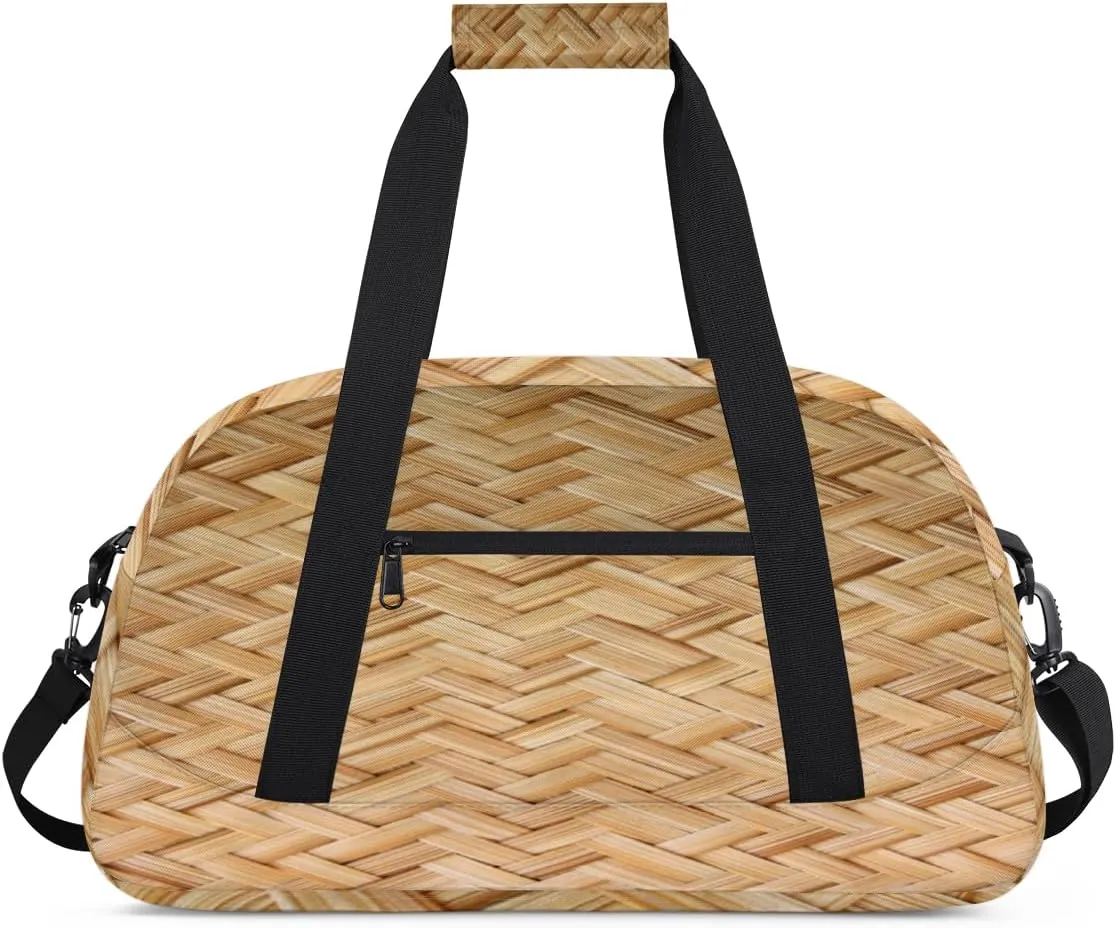 Basket Weave Design Kids Overnighted Duffel Bag Carry-On Size & Ideal for School Practice or Weekender Travel with Zip and Shoulder Stra for Boys & Girls