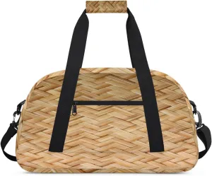 Basket Weave Design Kids Overnighted Duffel Bag Carry-On Size & Ideal for School Practice or Weekender Travel with Zip and Shoulder Stra for Boys & Girls