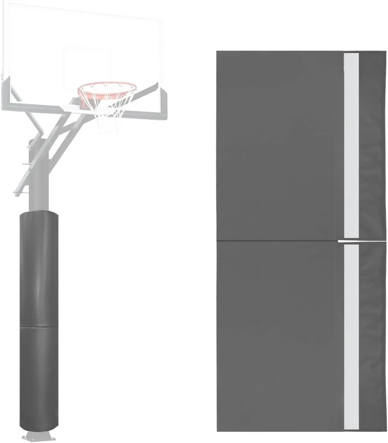 Basketball Pole Padding 72" Heavy Duty Safety Pad for 3-5" Round Poles, Waterproof & Durable – Gym, Garage, Playground Protection