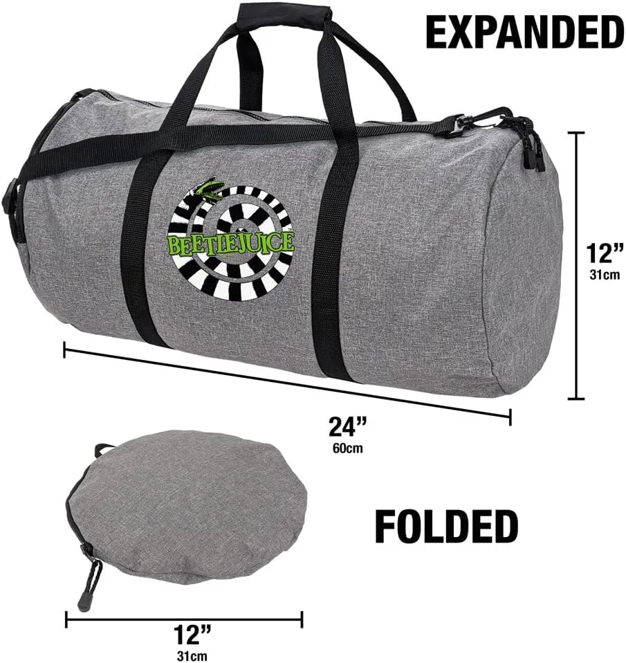 Beetlejuice Sandworm Logo Lightweight Duffel Bag for Sports and Gym Packable for Travel