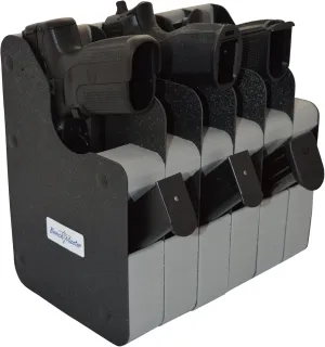 BenchMaster Vertical Pistol Rack, Handgun Safe Storage, Holds 2 to 12 Pistols, Secure Gun Holder Organizer, Kydex and High-Density Foam, No Metal, Lightweight, Sturdy, No Flex, Made in USA