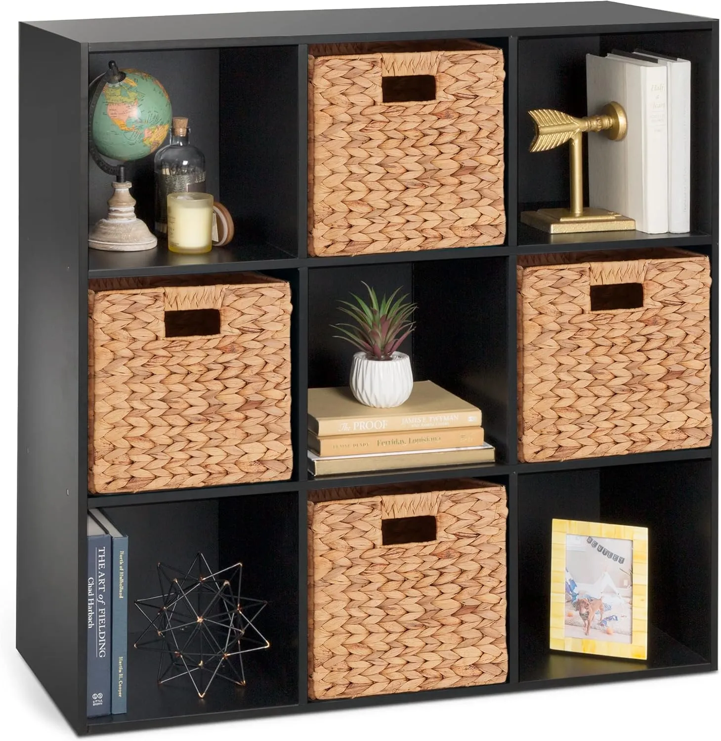 Best Choice Products 9-Cube Storage Organizer, 11in Shelf Opening, Bookcase, Display Shelf, Customizable w/ 3 Removable Back Panels - Black