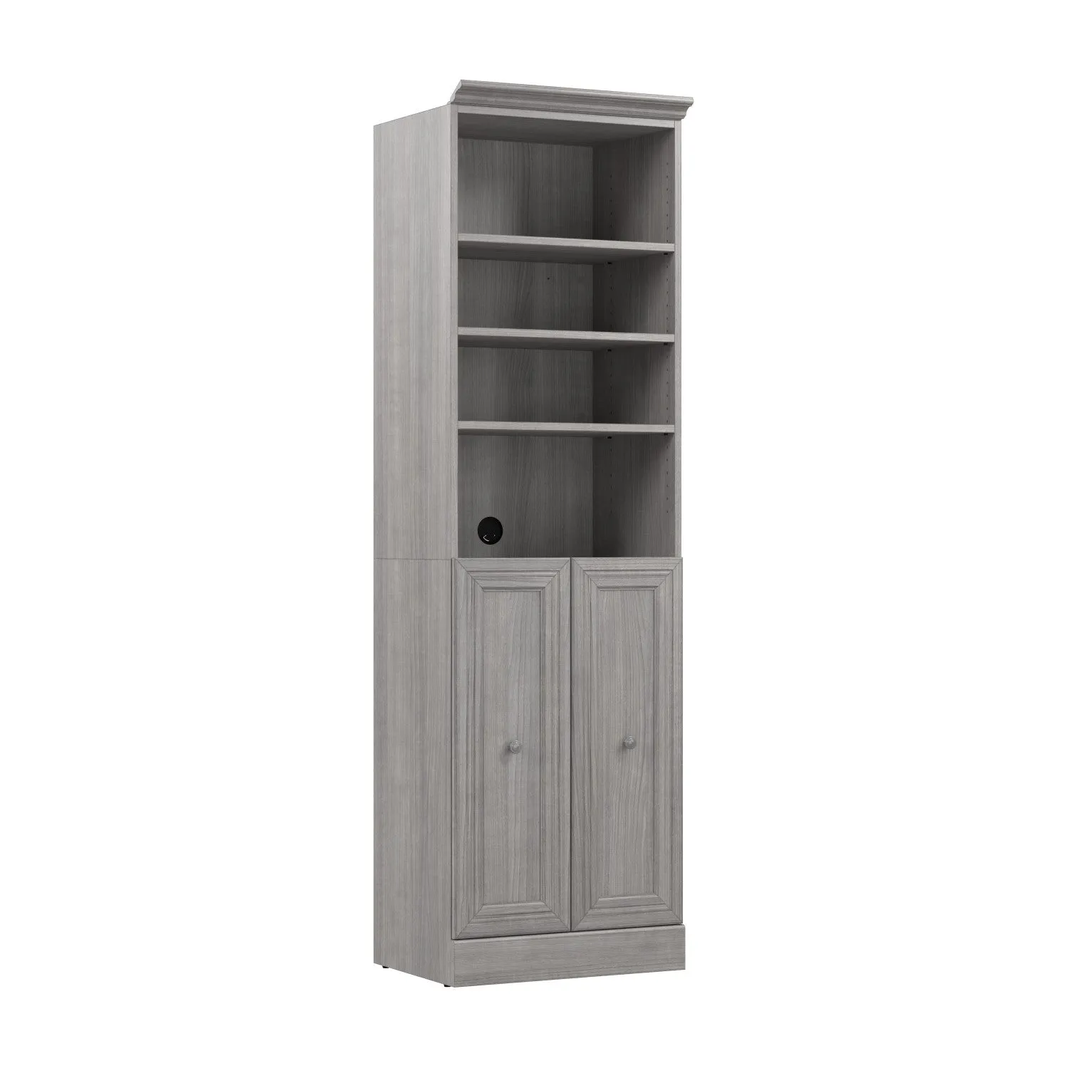 Bestar Versatile 25 W Closet Organizer with Doors - Platinum|Organisateur de garde-robe Versatile de Bestar de 25 po (L) avec portes - platine