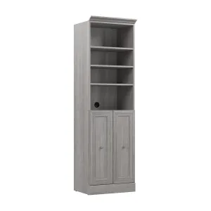 Bestar Versatile 25 W Closet Organizer with Doors - Platinum|Organisateur de garde-robe Versatile de Bestar de 25 po (L) avec portes - platine