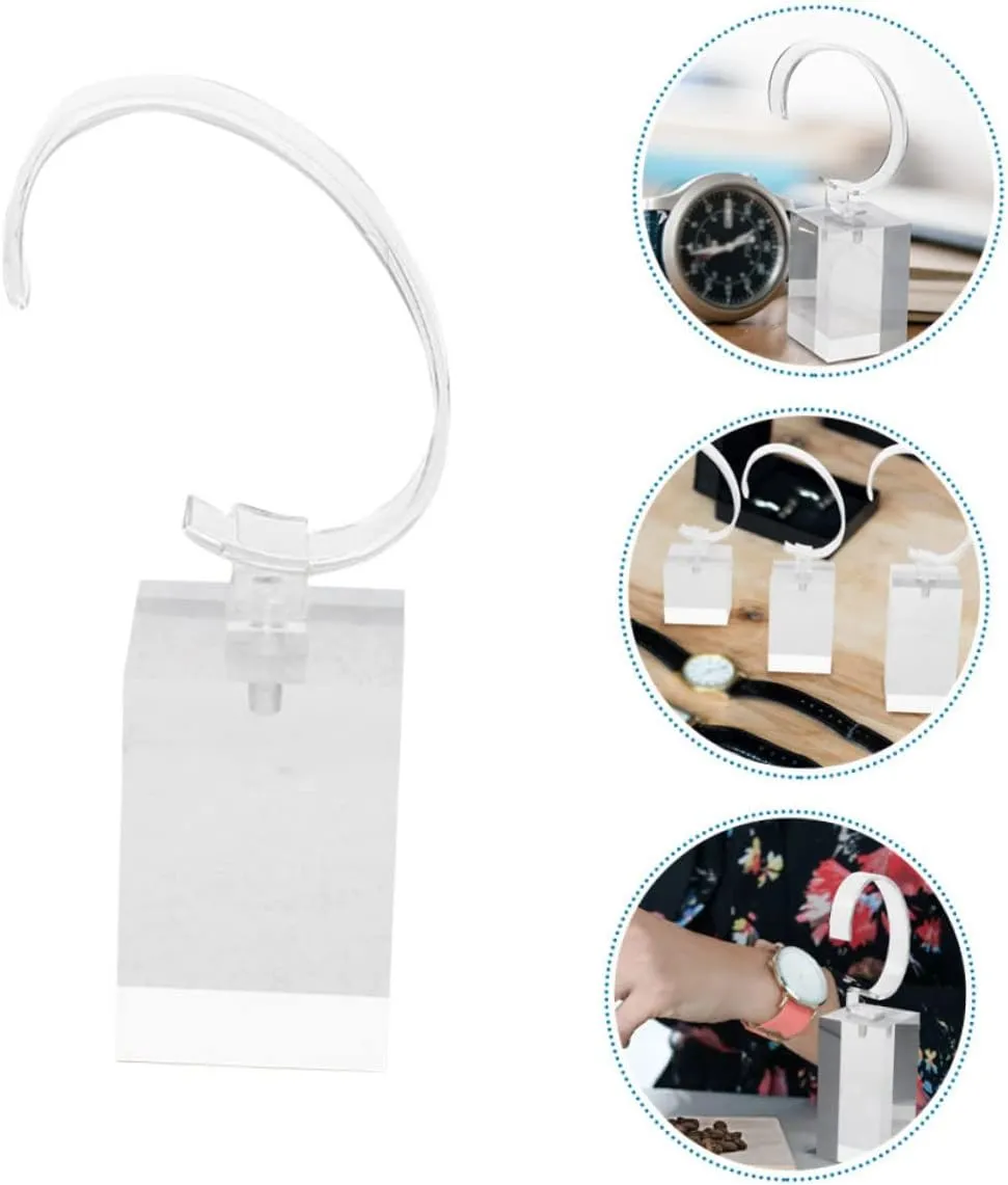 BESTYASH 3pcs Transparent Plastic Watch Display Holder Stand for Bracelet and Bangle Organizer Rack Sturdy Lightweight and Scratch-resistant Design for Jewelry Storage and Presentation