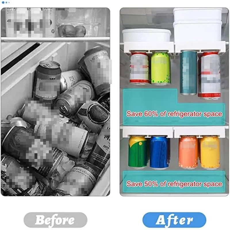 Beverage Organizer Rack - Fridge Can and Bottle Storage