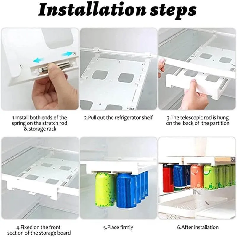 Beverage Organizer Rack - Fridge Can and Bottle Storage