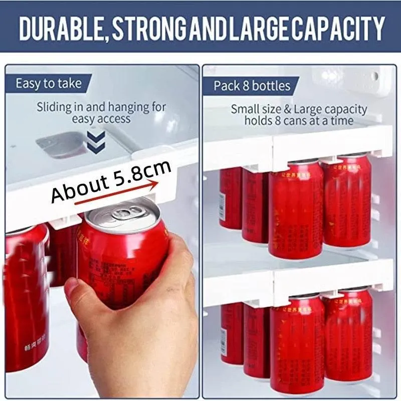 Beverage Organizer Rack - Fridge Can and Bottle Storage