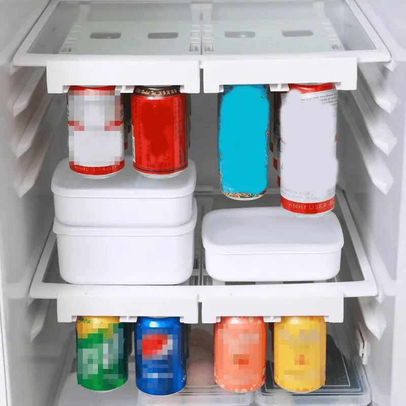 Beverage Organizer Rack - Fridge Can and Bottle Storage