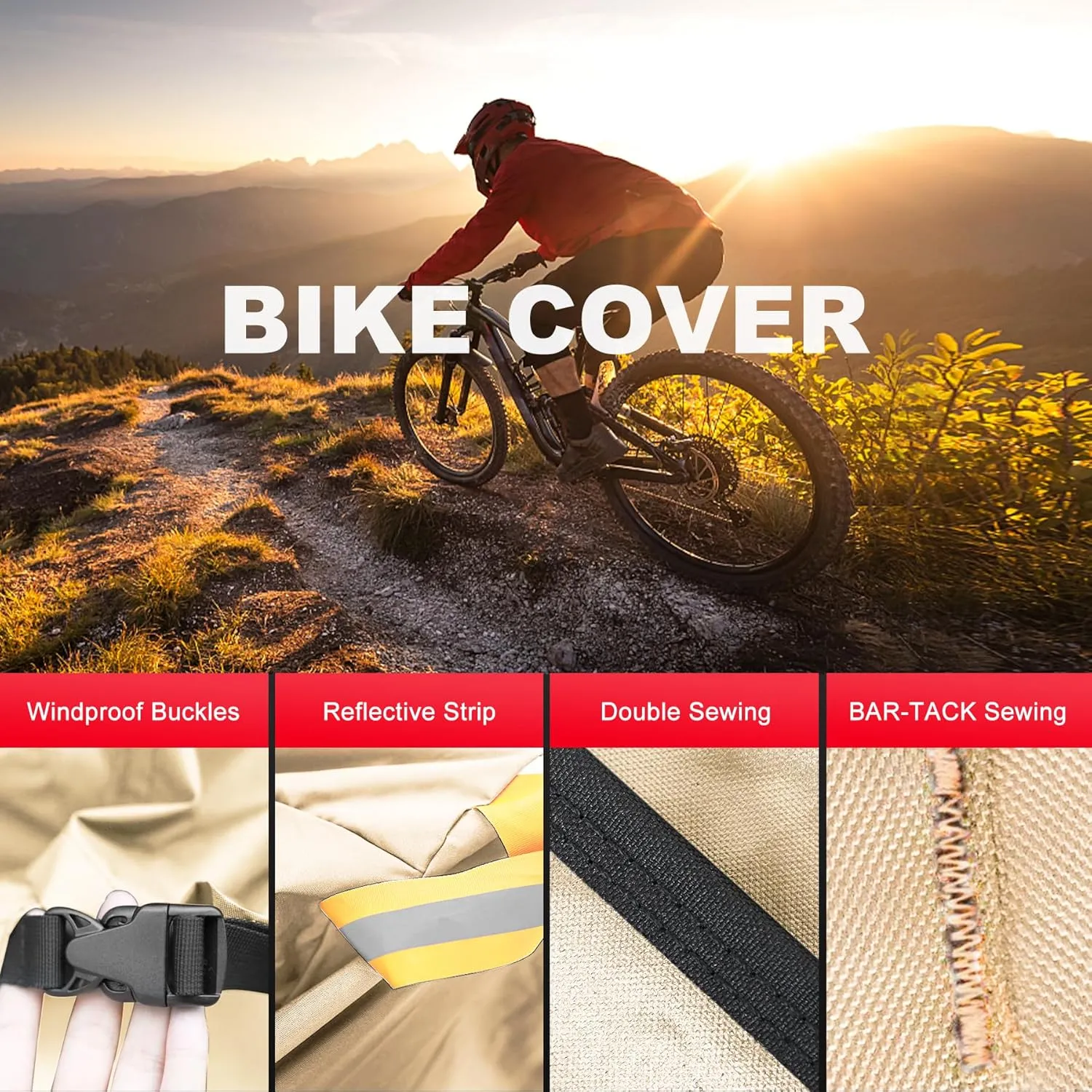 Bike Cover for Transport - Waterproof Heavy Duty Outdoor Bicycle Rack Cover for Single Bike on Car Hitch Travel Storage