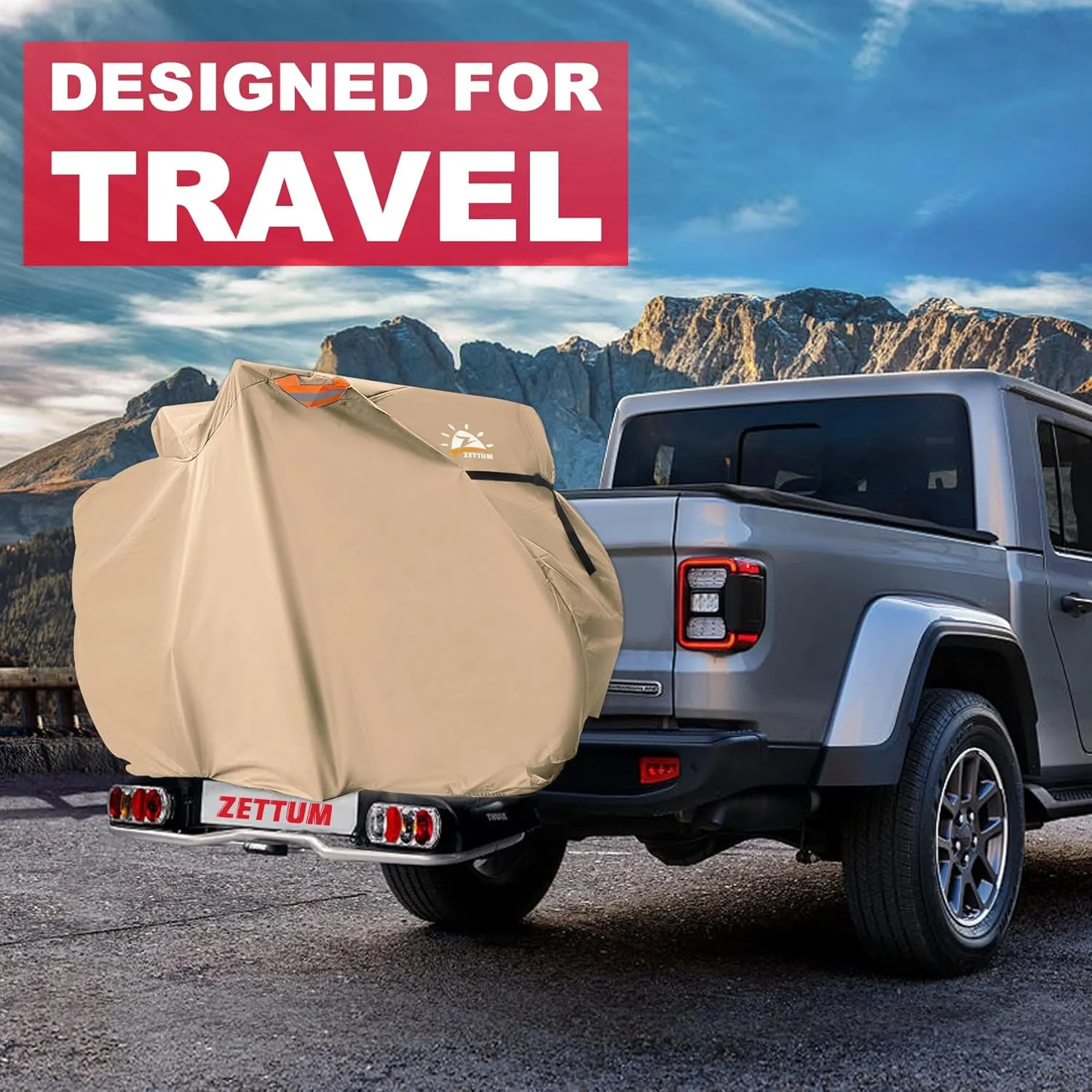 Bike Cover for Transport - Waterproof Heavy Duty Outdoor Bicycle Rack Cover for Single Bike on Car Hitch Travel Storage