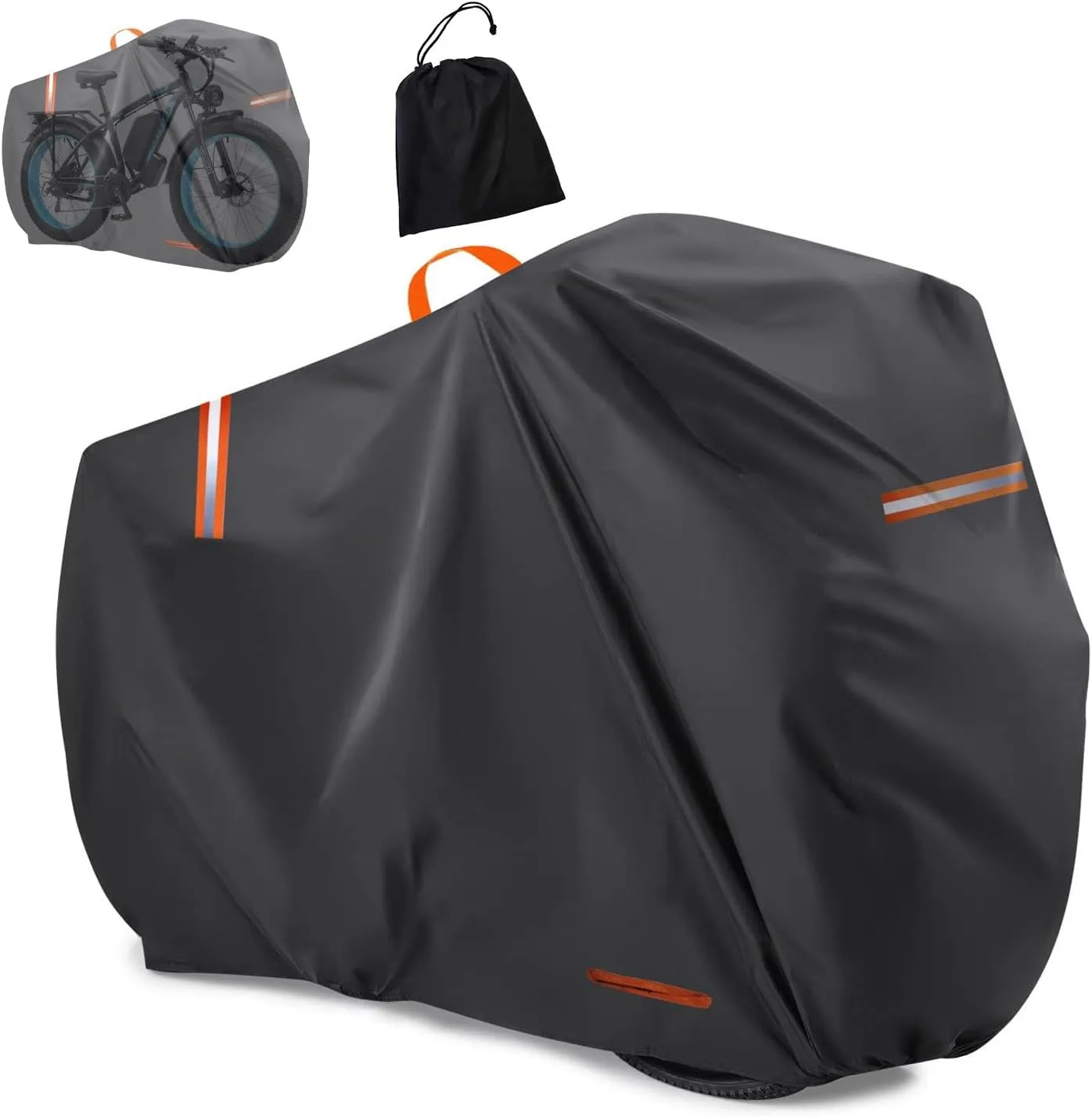 Bike Cover Outdoor Storage Waterproof Bicycle Cover Rain Sun UV Snow Dust Wind with Lock Hole for Mountain Road Electric Bike Ebike Accessories (Black,26inch)