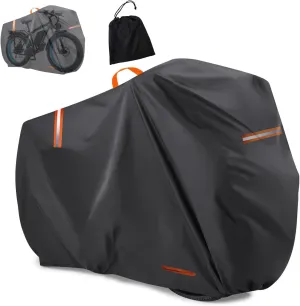Bike Cover Outdoor Storage Waterproof Bicycle Cover Rain Sun UV Snow Dust Wind with Lock Hole for Mountain Road Electric Bike Ebike Accessories (Black,26inch)